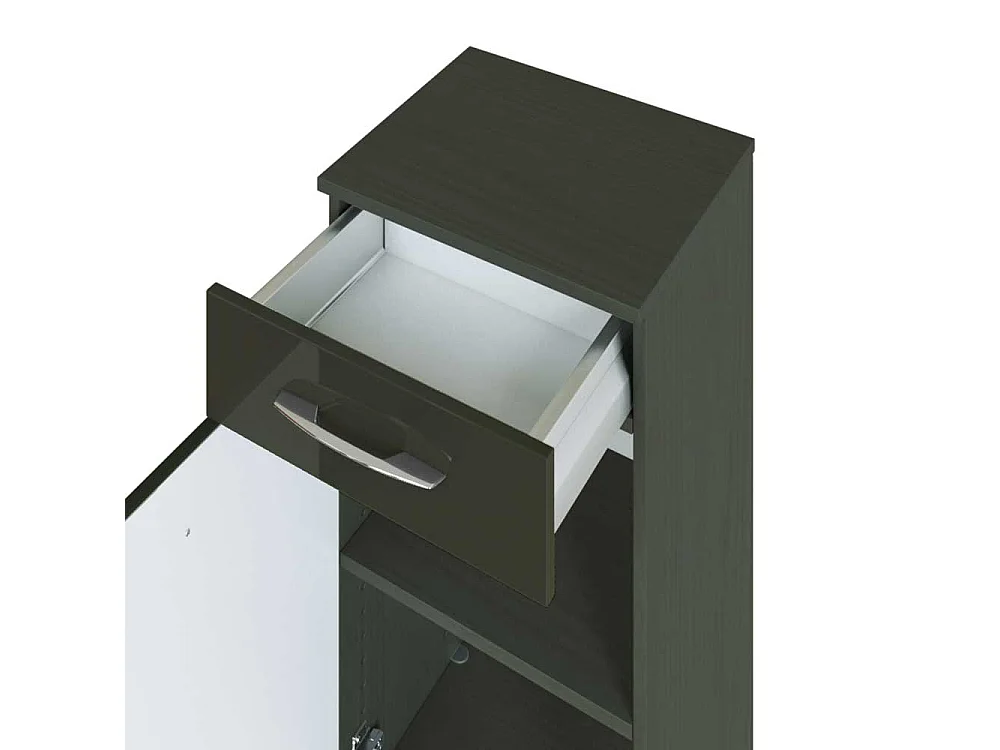 Badezimmer Unterschrank in Dunkelgrau Hochglanz 40 cm breit
