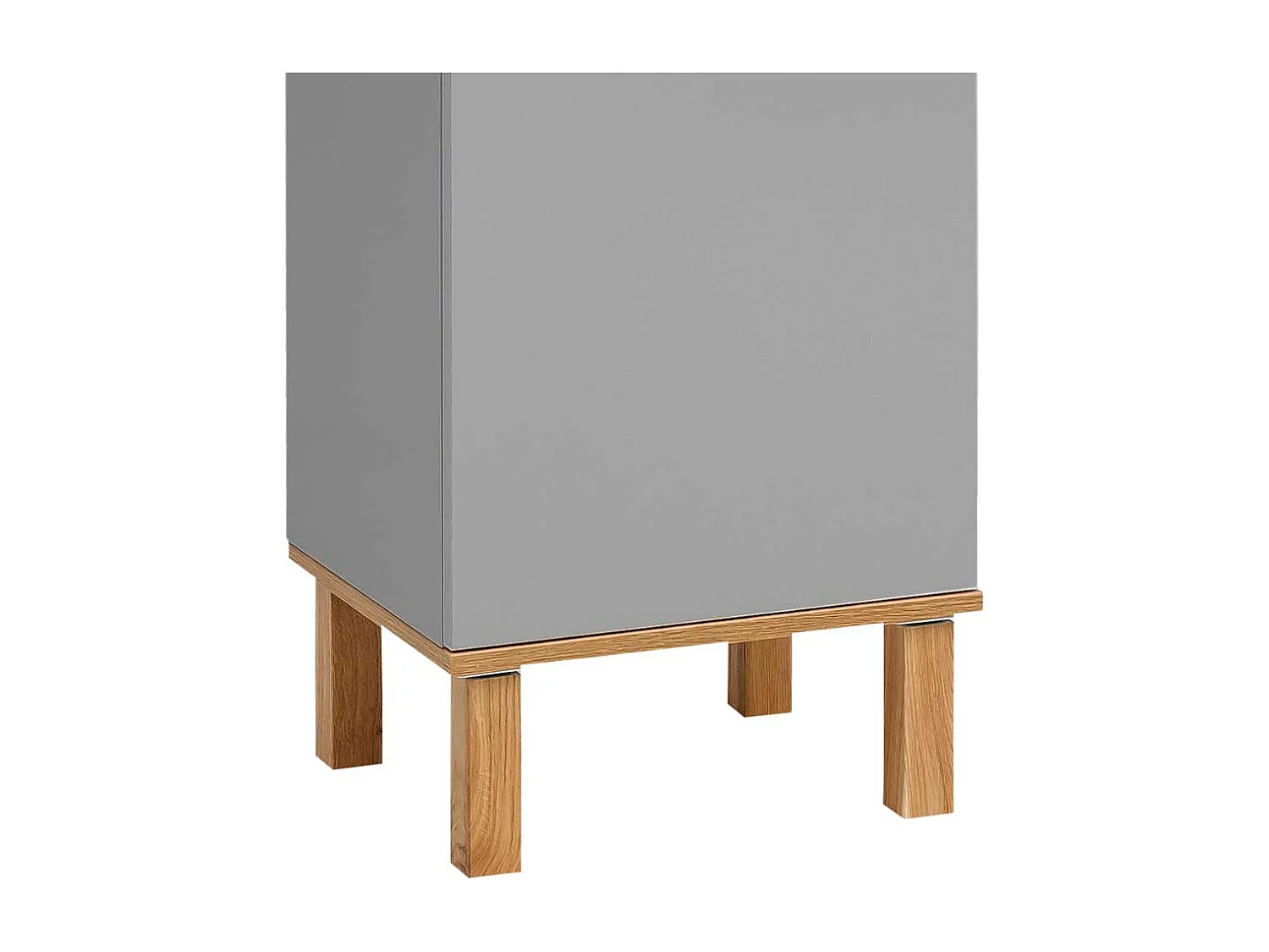 Badezimmerhochschrank in Platingrau und Eichefarben 2 Drehtüren