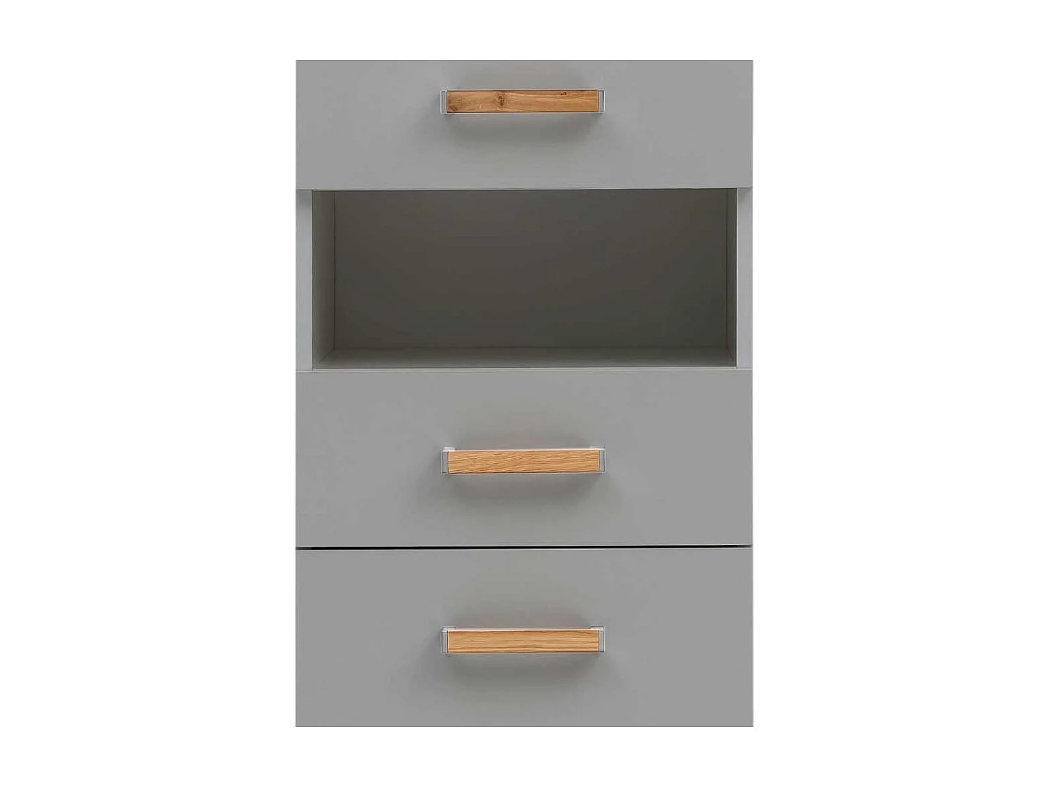 Badezimmerhochschrank in Platingrau und Eichefarben 2 Drehtüren