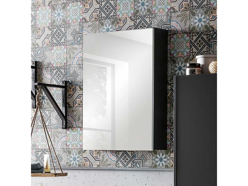 Badezimmer Spiegelschrank in Anthrazit 50 cm breit