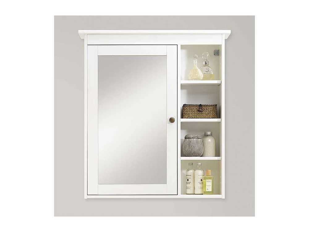 Badezimmer Spiegelschrank in Weiß lasiert Kiefer Massivholz