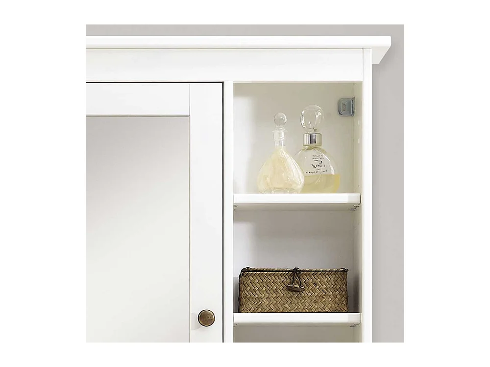 Badezimmer Spiegelschrank in Weiß lasiert Kiefer Massivholz