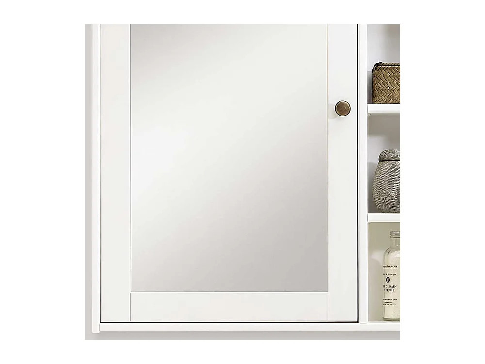 Badezimmer Spiegelschrank in Weiß lasiert Kiefer Massivholz