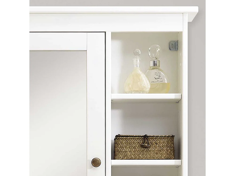 Badezimmer Spiegelschrank in Weiß lasiert Kiefer Massivholz