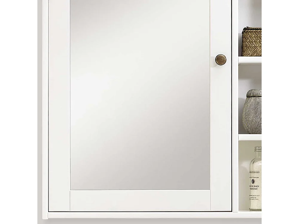 Badezimmer Spiegelschrank in Weiß lasiert Kiefer Massivholz