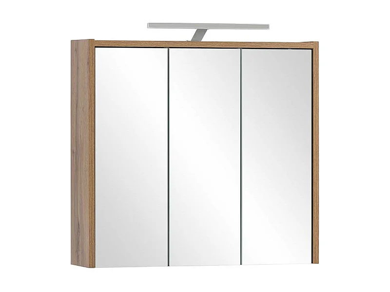 Spiegelschrank Bad in Wildeichefarben LED Beleuchtung