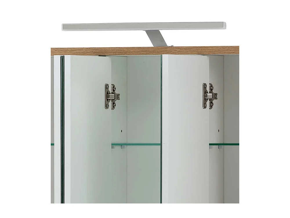 Spiegelschrank Bad in Wildeichefarben LED Beleuchtung