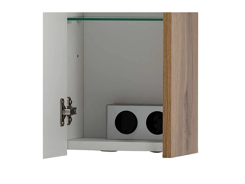 Spiegelschrank Bad in Wildeichefarben LED Beleuchtung