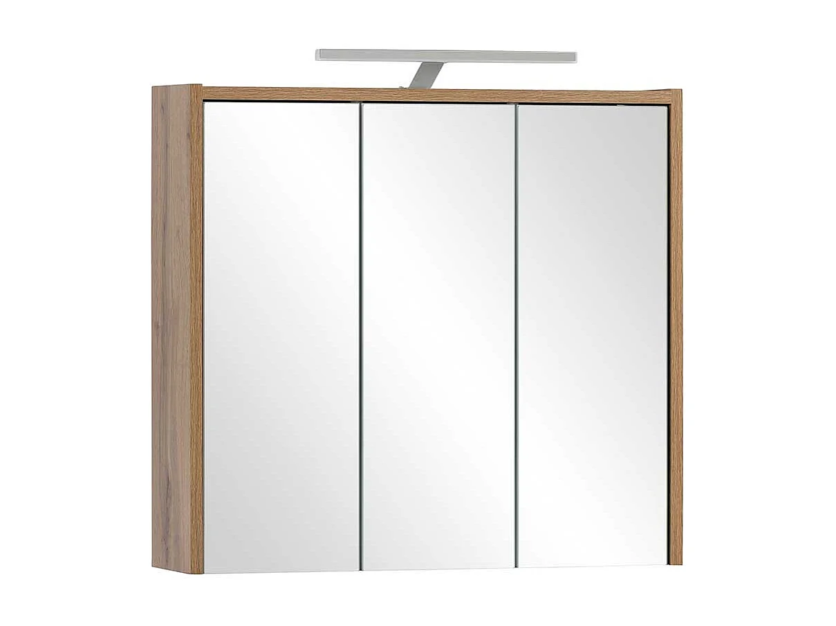 Spiegelschrank Bad in Wildeichefarben LED Beleuchtung