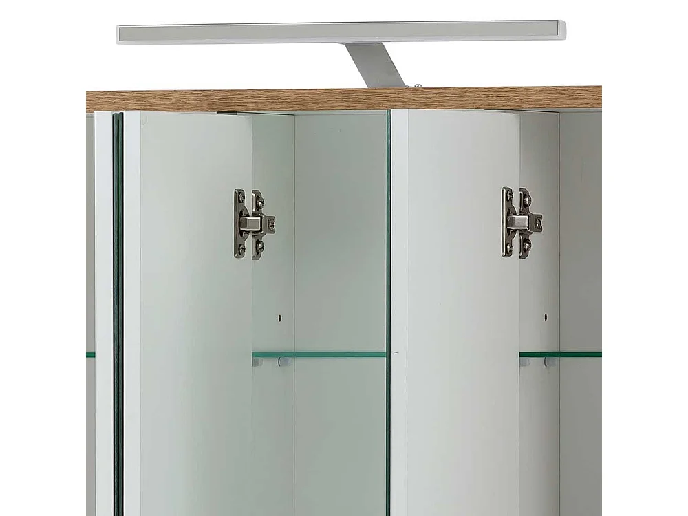 Spiegelschrank Bad in Wildeichefarben LED Beleuchtung