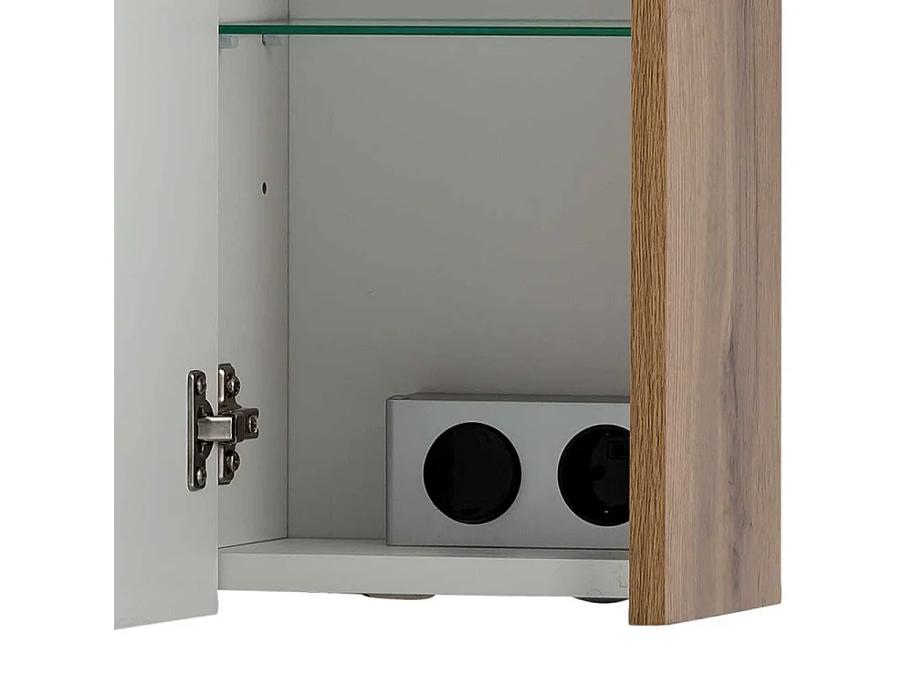 Spiegelschrank Bad in Wildeichefarben LED Beleuchtung