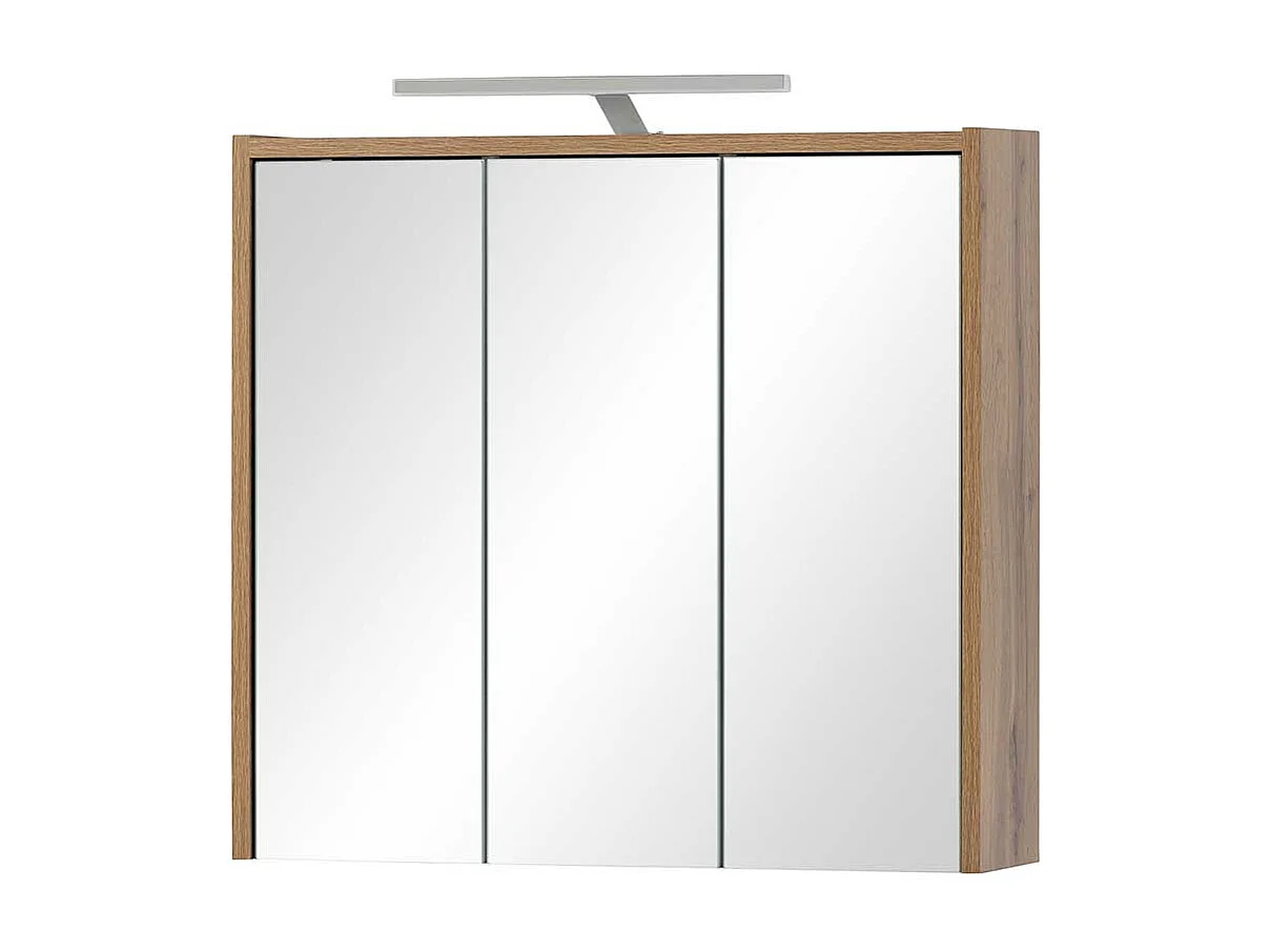 Spiegelschrank Bad in Wildeichefarben LED Beleuchtung