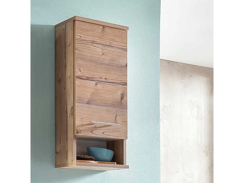 Badezimmer Oberschrank im Dekor Fichte Grau 30 cm breit