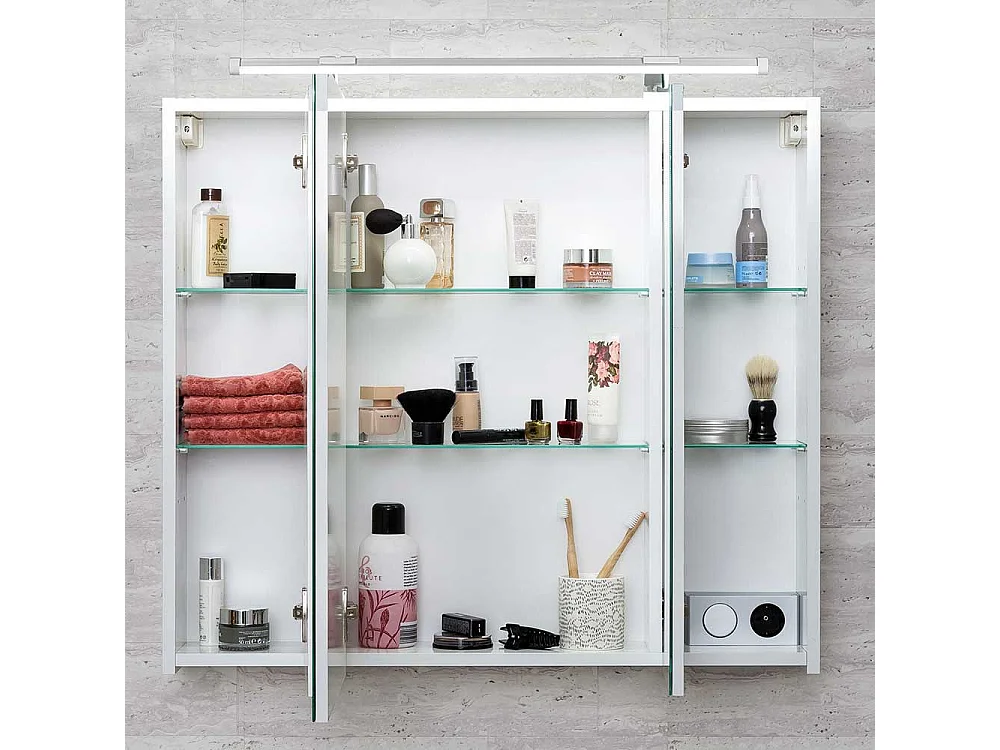 Spiegelschrank Bad weiss Made in Germany LED Beleuchtung