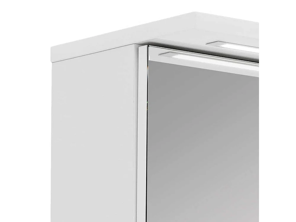 Weißer Badezimmerspiegelschrank mit zwei Drehtüren LED Beleuchtung