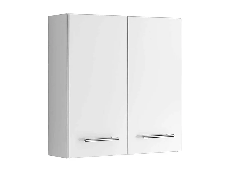 Bad Oberschrank in Weiß Hochglanz 2-türig
