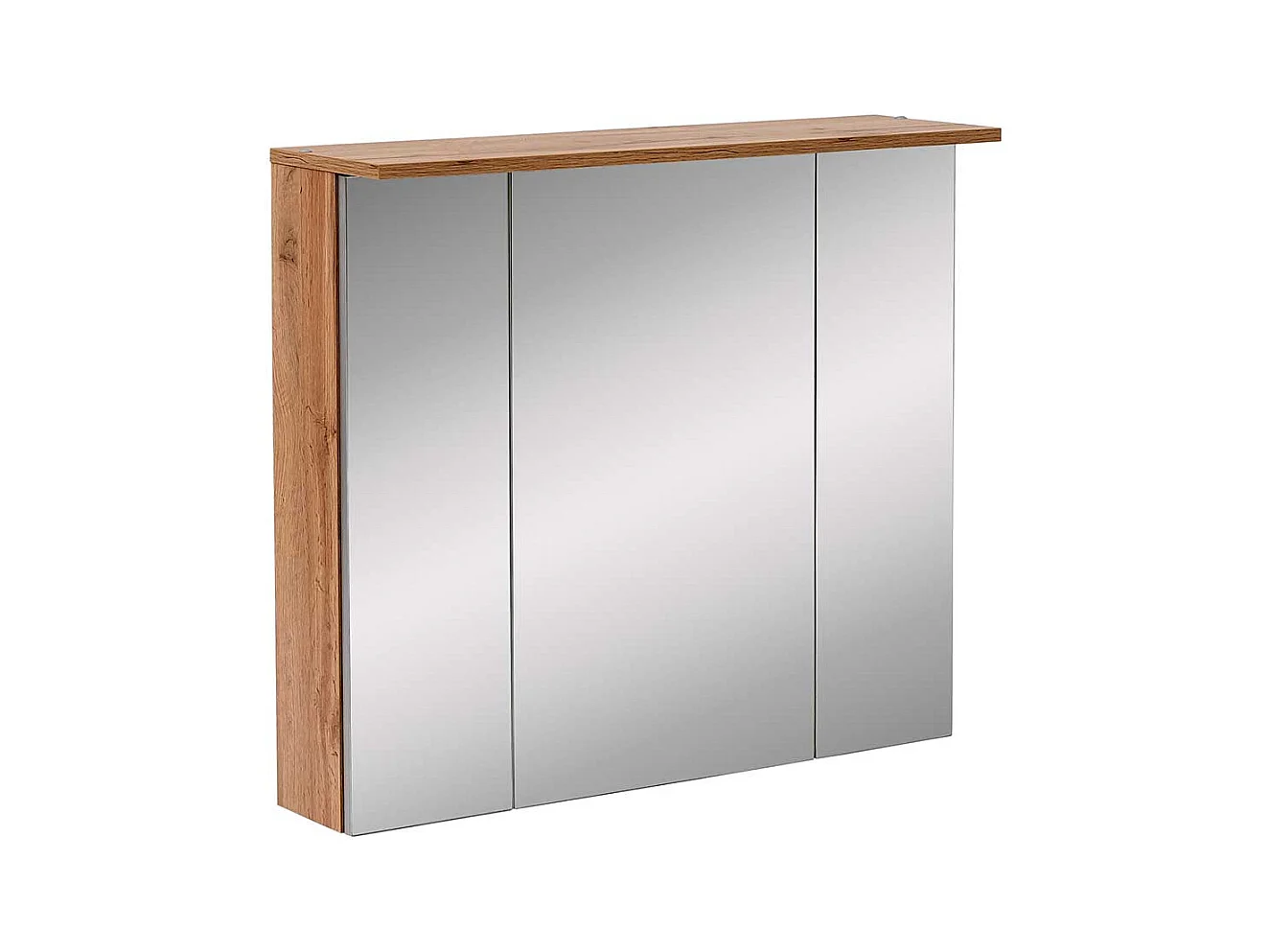 Badezimmer Spiegelschrank in Wildeichefarben LED Beleuchtung