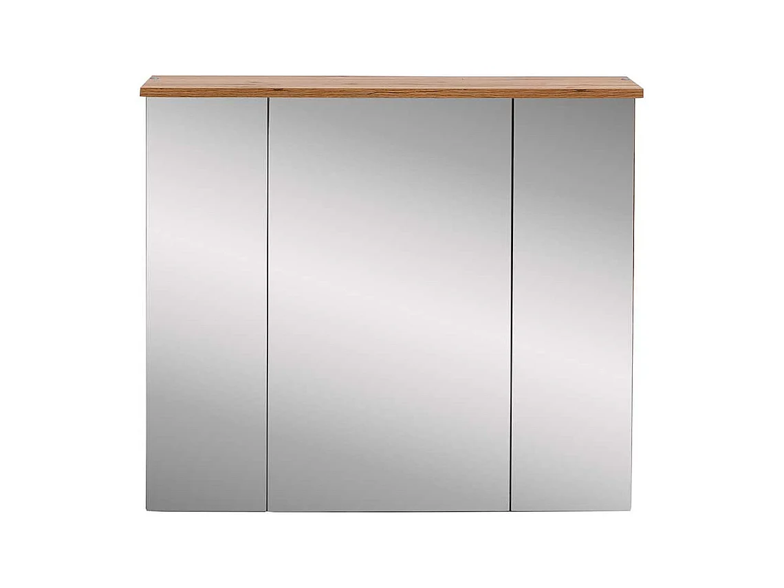 Badezimmer Spiegelschrank in Wildeichefarben LED Beleuchtung