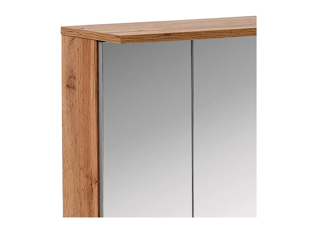 Badezimmer Spiegelschrank in Wildeichefarben LED Beleuchtung