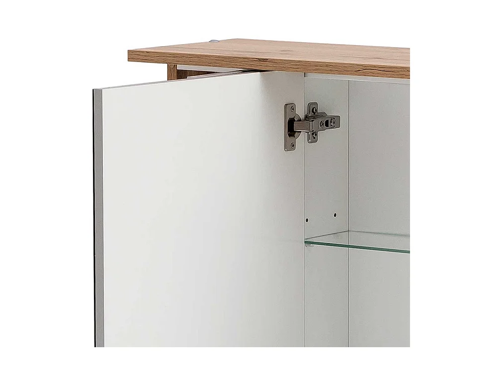 Badezimmer Spiegelschrank in Wildeichefarben LED Beleuchtung