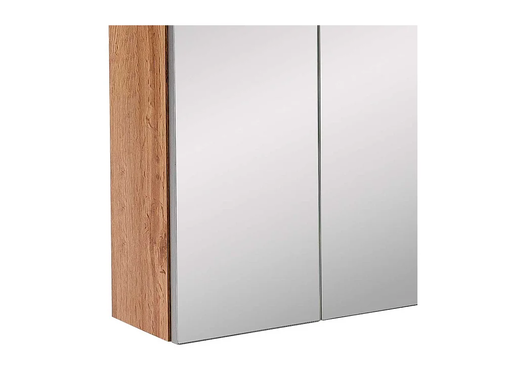 Badezimmer Spiegelschrank in Wildeichefarben LED Beleuchtung