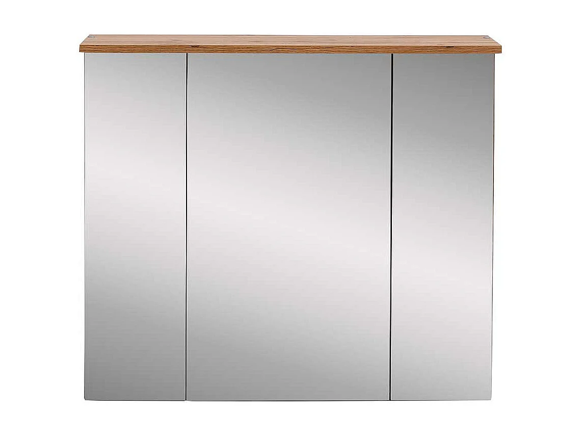 Badezimmer Spiegelschrank in Wildeichefarben LED Beleuchtung