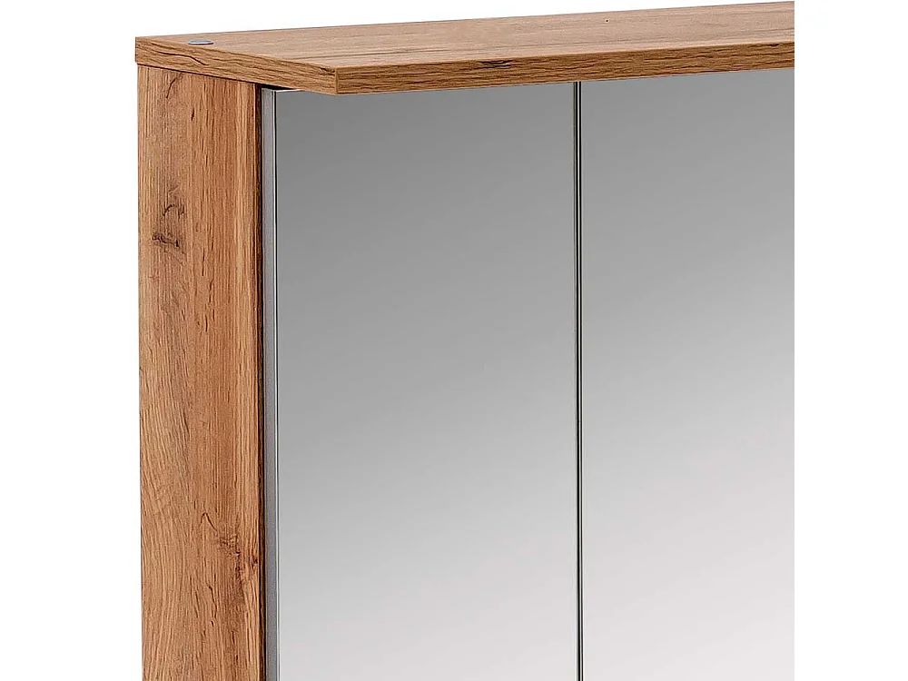 Badezimmer Spiegelschrank in Wildeichefarben LED Beleuchtung