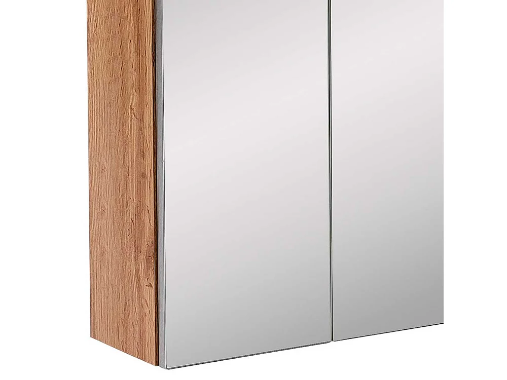 Badezimmer Spiegelschrank in Wildeichefarben LED Beleuchtung