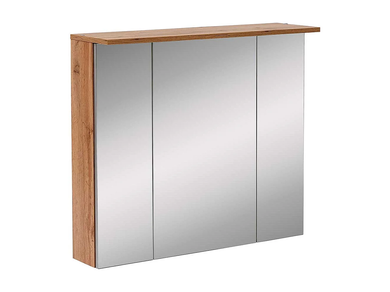 Badezimmer Spiegelschrank in Wildeichefarben LED Beleuchtung