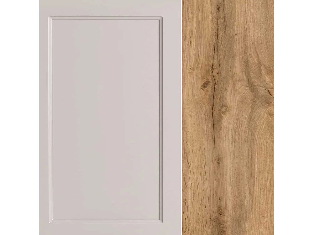 Badschrank Badhochschrank mit Holzwerkstoff Oberfläche und Metallgriffen