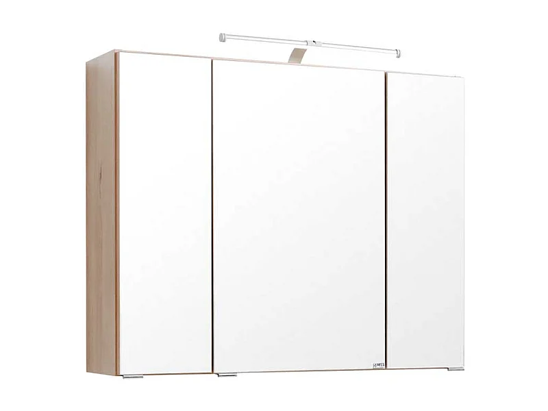 LED Spiegelschrank in Buche 80 cm breit