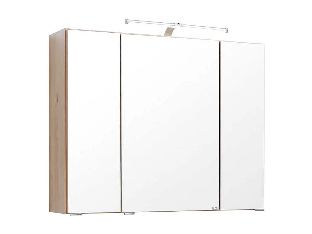LED Spiegelschrank in Buche 80 cm breit