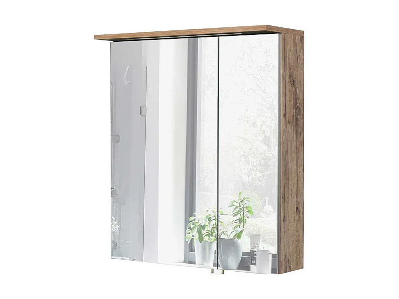 Badezimmerspiegelschrank in Wildeichefarben Steckdose