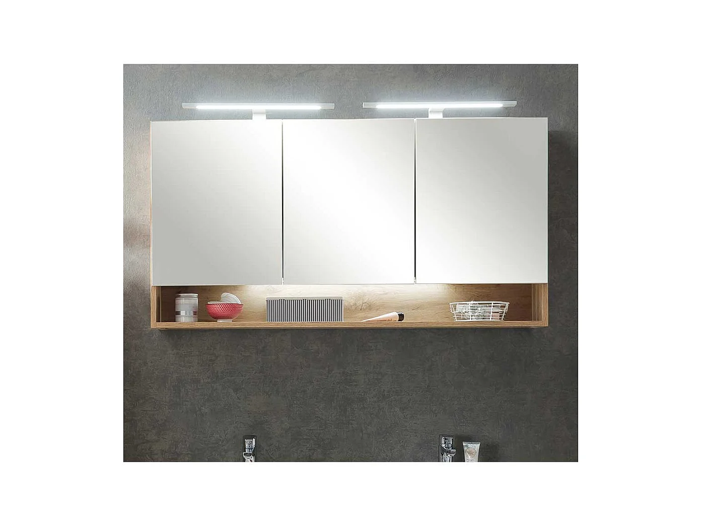 Spiegelschrank Bad im Landhausstil LED Beleuchtung