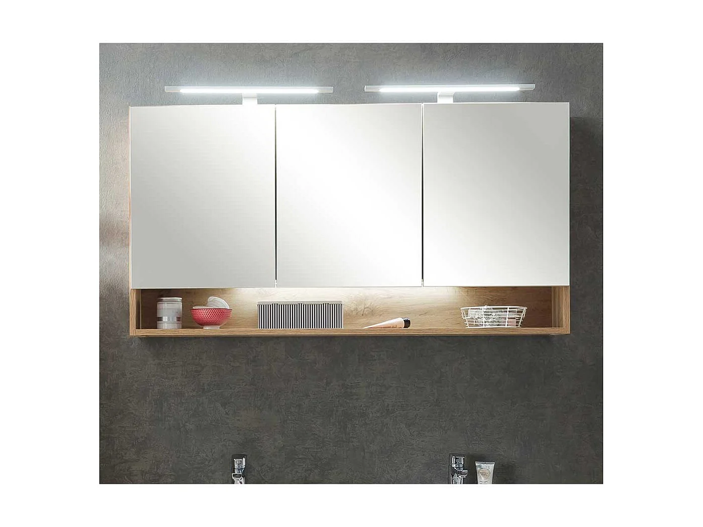 Spiegelschrank Bad im Landhausstil LED Beleuchtung