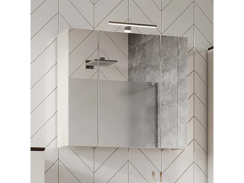 LED Spiegelschrank mit Steckdose innen 76 cm breit 71 cm hoch