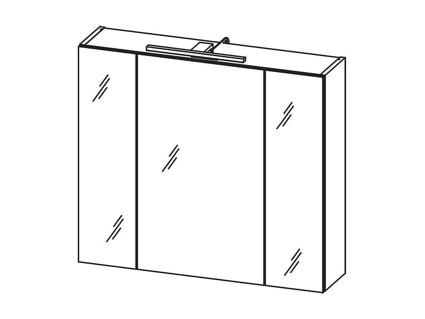 LED Spiegelschrank mit Steckdose innen 76 cm breit 71 cm hoch