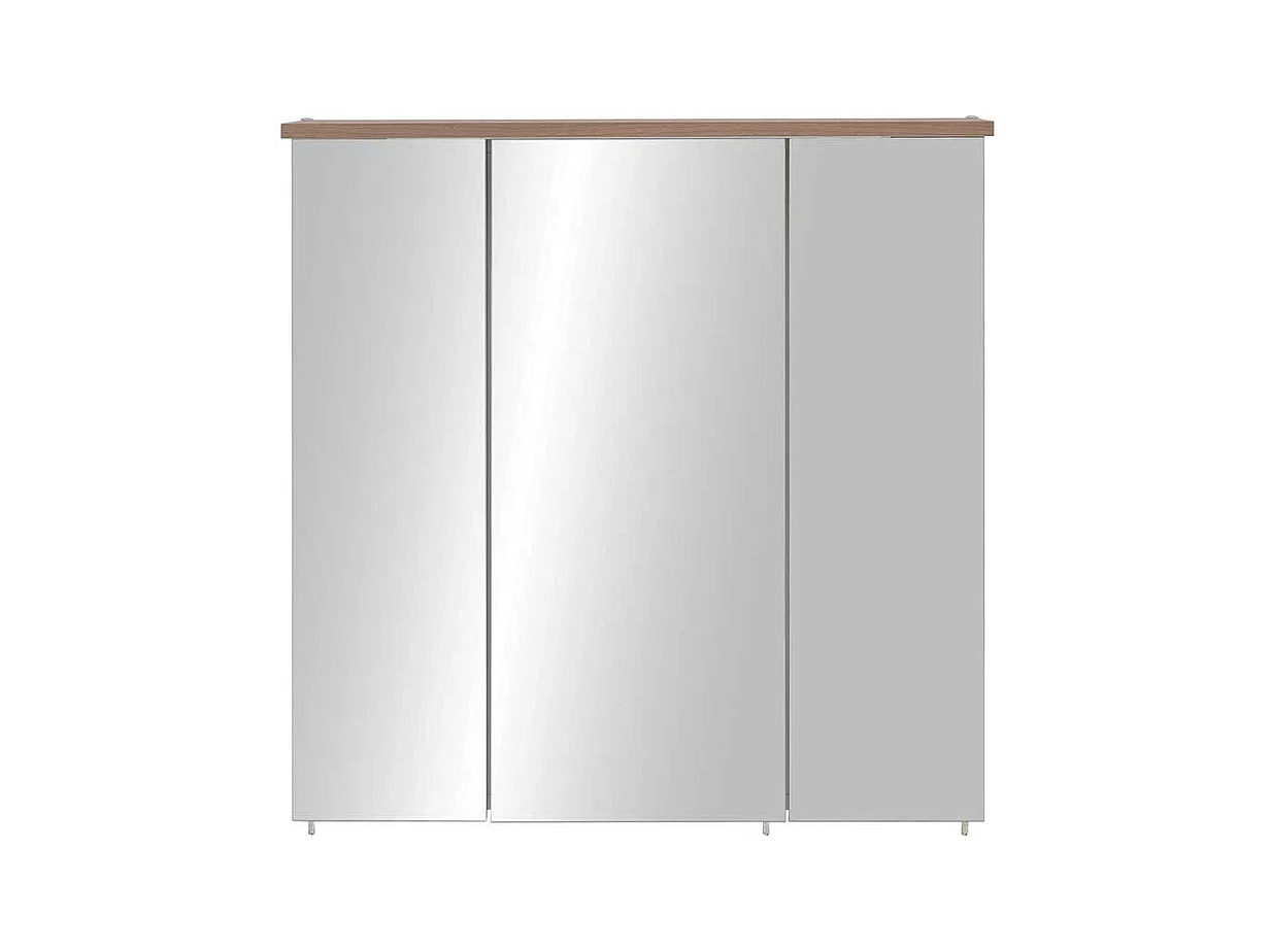 Bad Spiegelschrank im Dekor Fichte Grau LED Beleuchtung