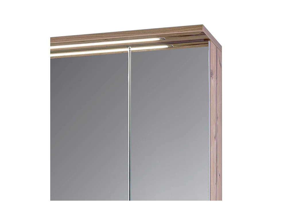 Bad Spiegelschrank im Dekor Fichte Grau LED Beleuchtung