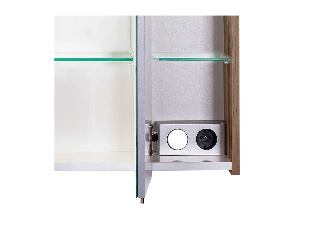 Bad Spiegelschrank im Dekor Fichte Grau LED Beleuchtung