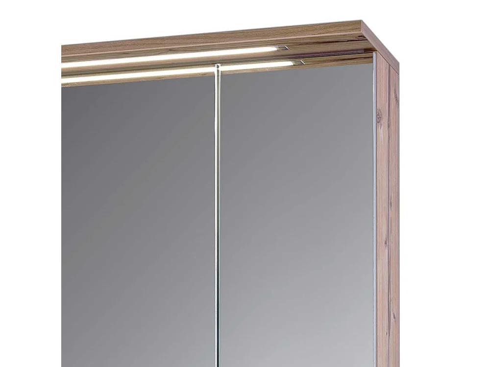Bad Spiegelschrank im Dekor Fichte Grau LED Beleuchtung