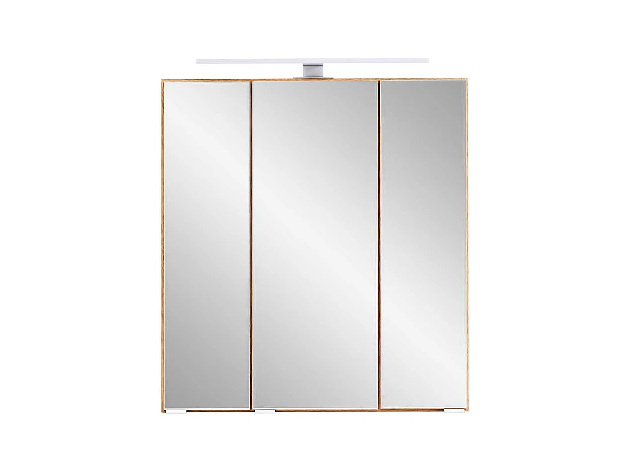 3 D Badezimmer Spiegelschrank Wildeiche Optik Korpus drei Türen