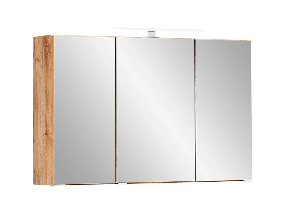 3 D Badezimmer Spiegelschrank Wildeiche Optik Korpus drei Türen