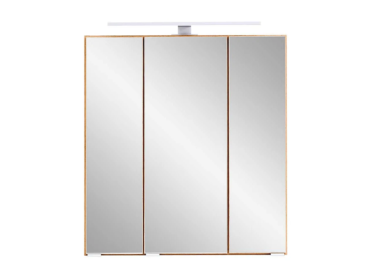 3 D Badezimmer Spiegelschrank Wildeiche Optik Korpus drei Türen