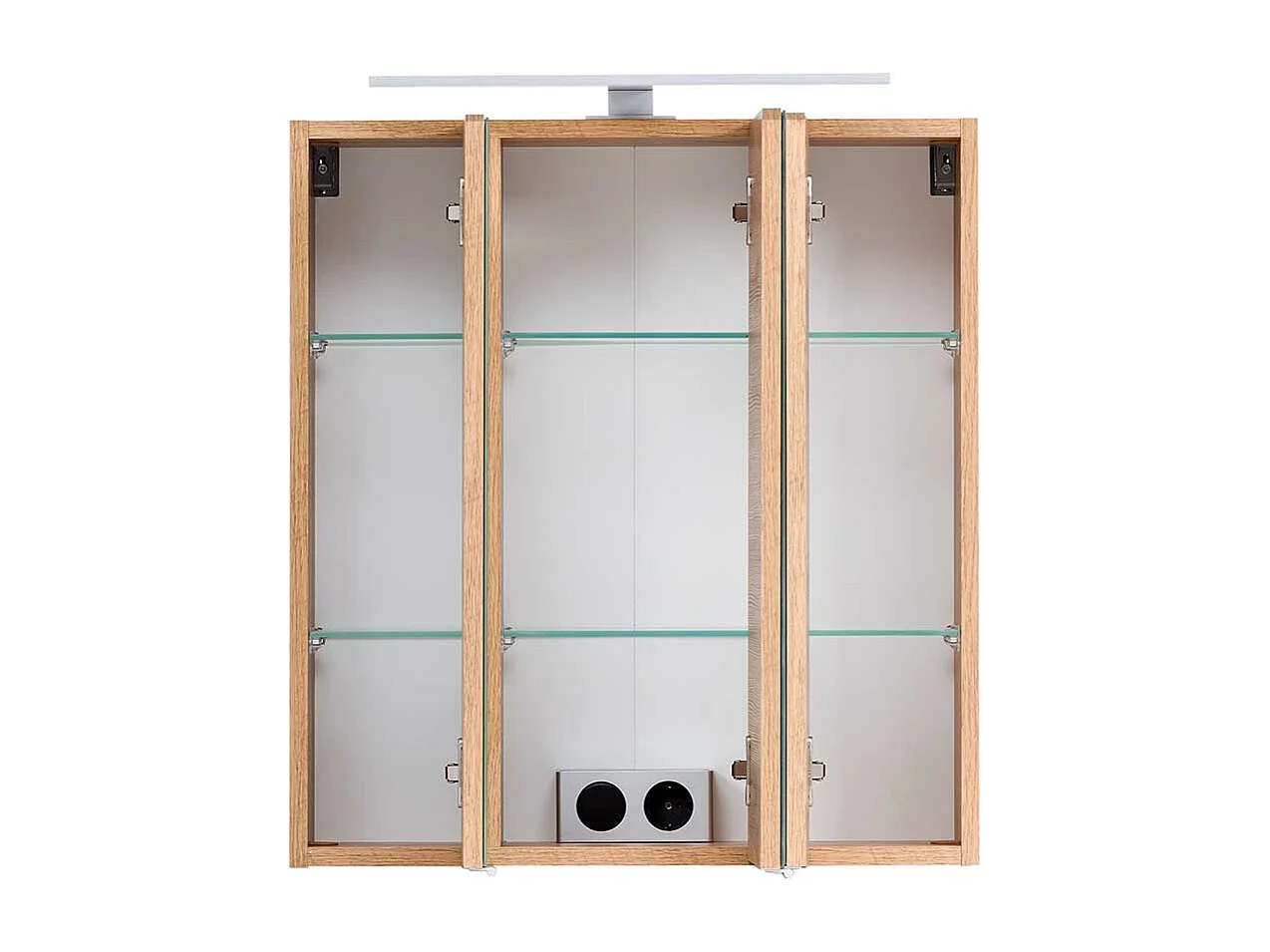 3 D Badezimmer Spiegelschrank Wildeiche Optik Korpus drei Türen