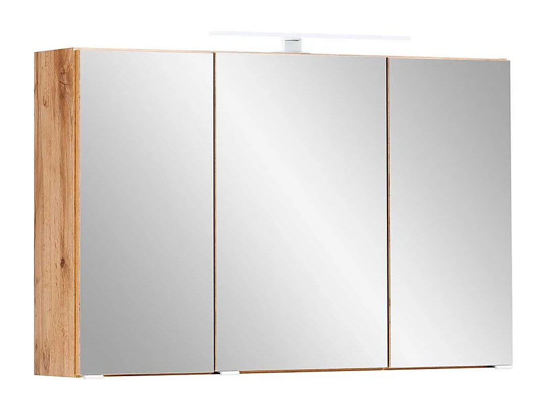 3 D Badezimmer Spiegelschrank Wildeiche Optik Korpus drei Türen