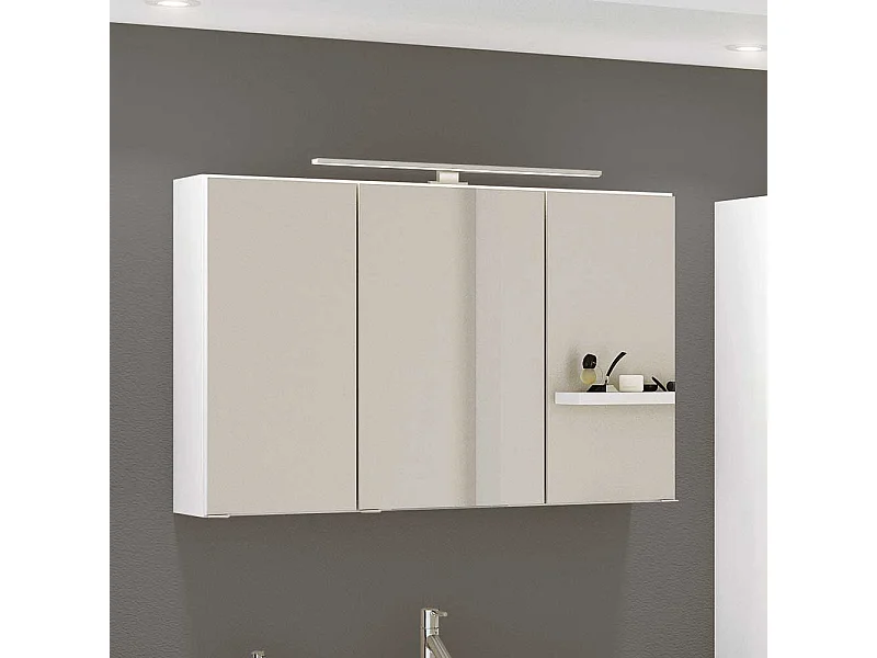 LED Badspiegelschrank in Weiß 3-türig