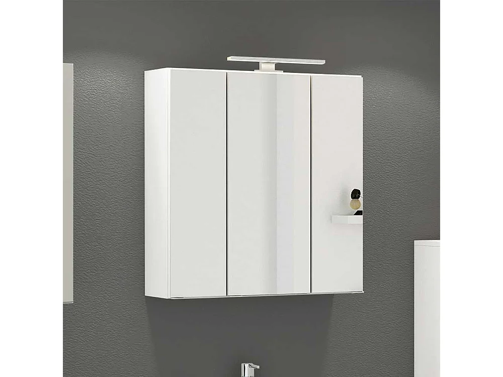 LED Badspiegelschrank in Weiß 3-türig