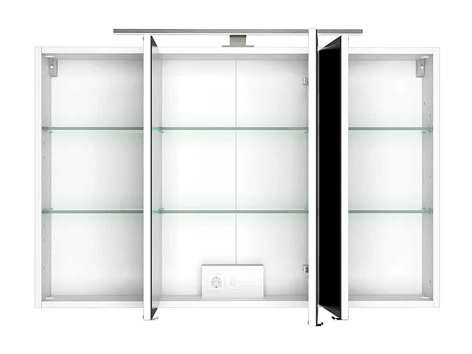 LED Badspiegelschrank in Weiß 3-türig