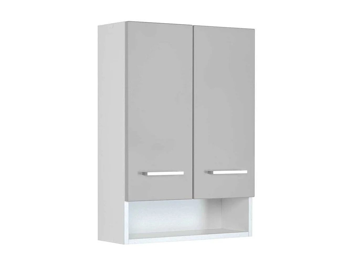 Badezimmer Hängeschrank in Hellgrau und Weiß 50 cm breit